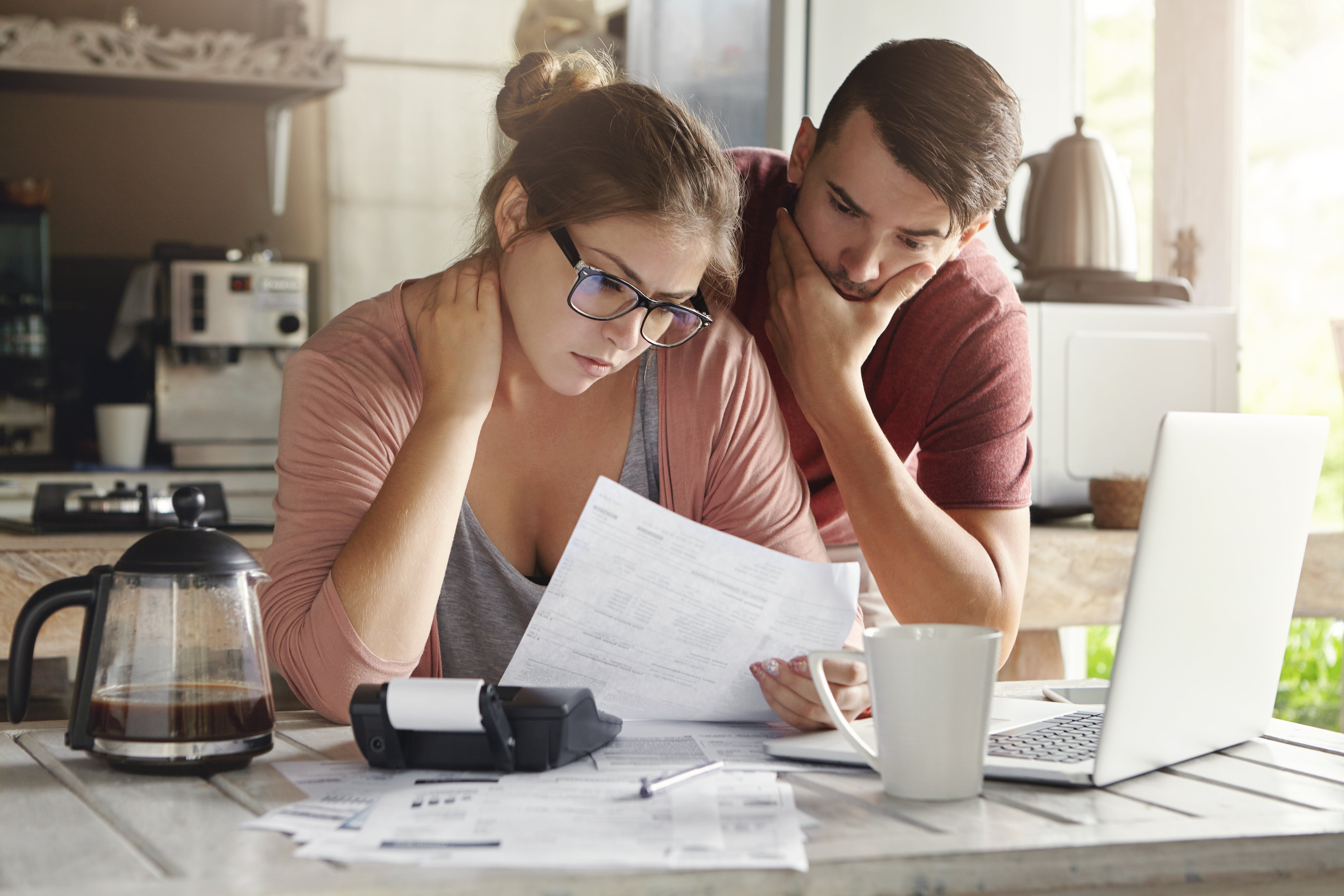 couple looking at paper